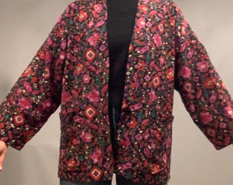 Chaqueta estilo kimono/caftán de algodón indio de los años 70