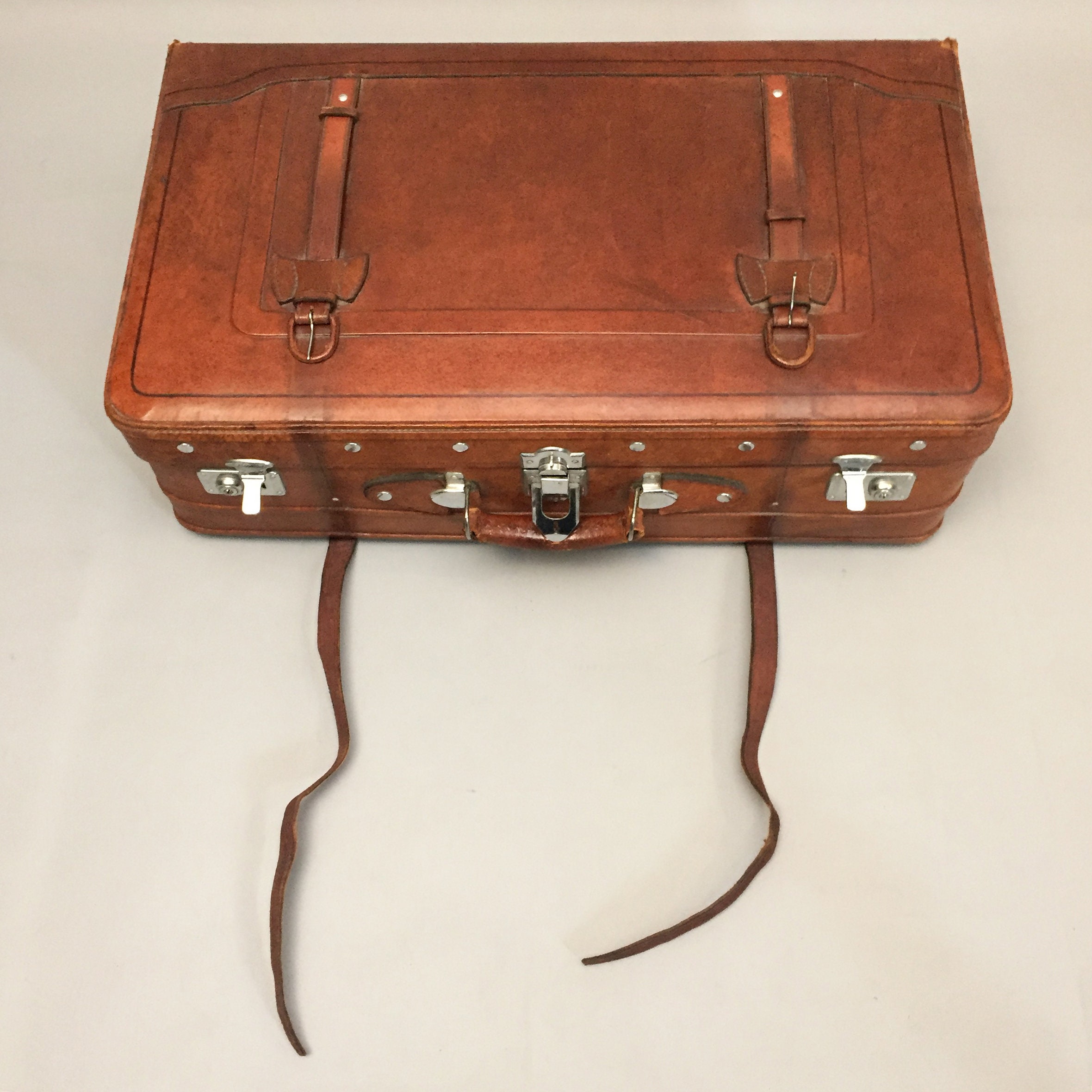 large leather suitcase