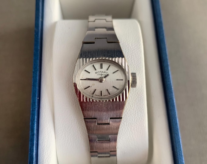 1970s rotary stainless steel wind up bracelet watch