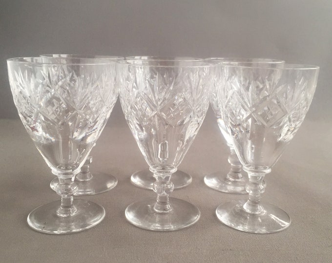 crystal sherry glass x 6