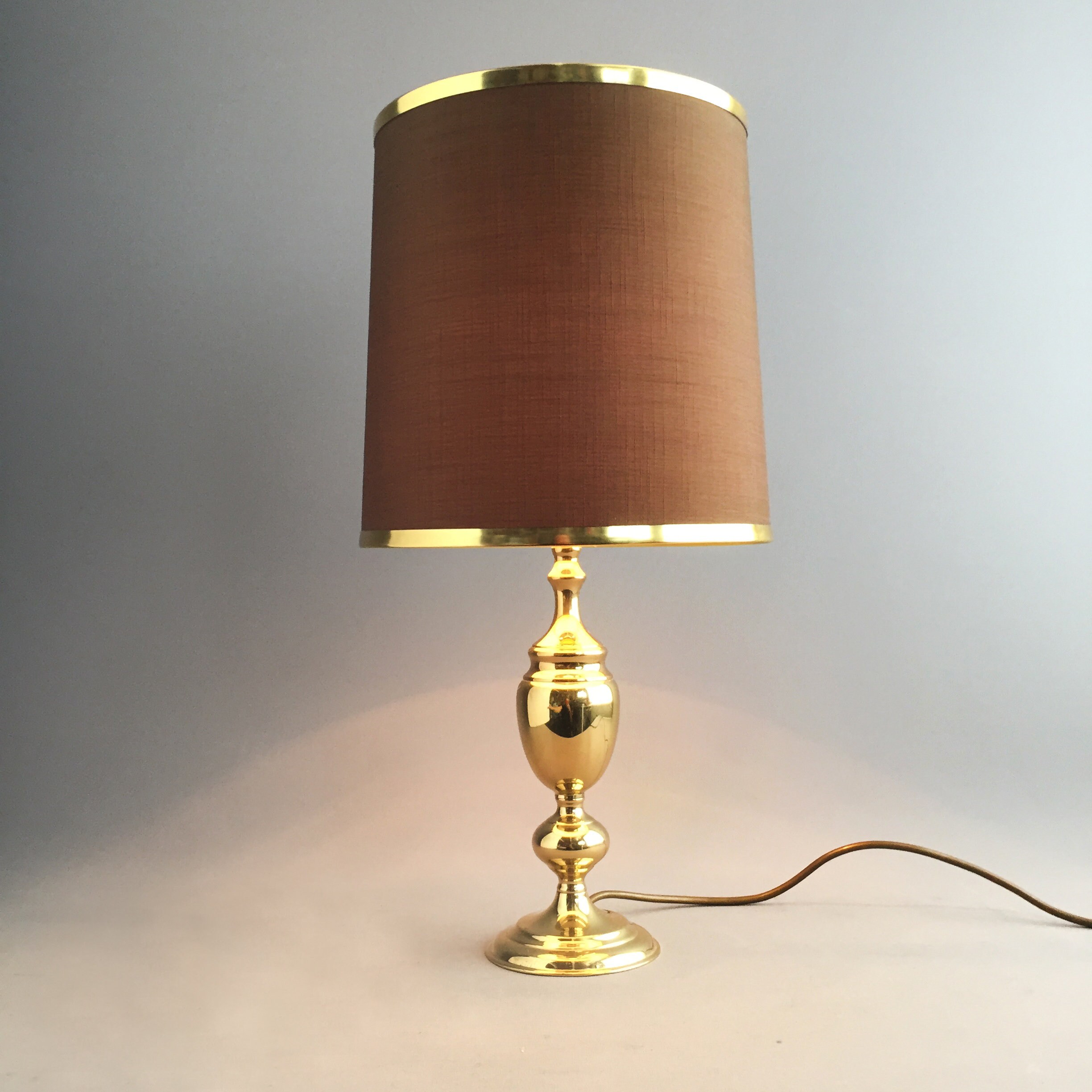 1970 brass lamp with original shade