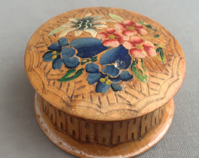 little wooden hand painted trinket box