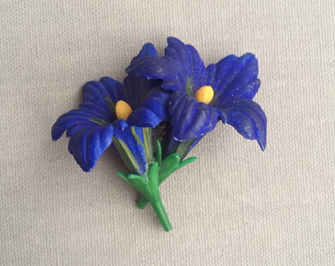 Vintage Hand Painted Celluloid Flower brooch