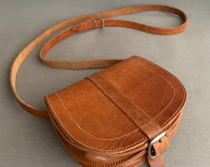 Leather crossbody saddle bag