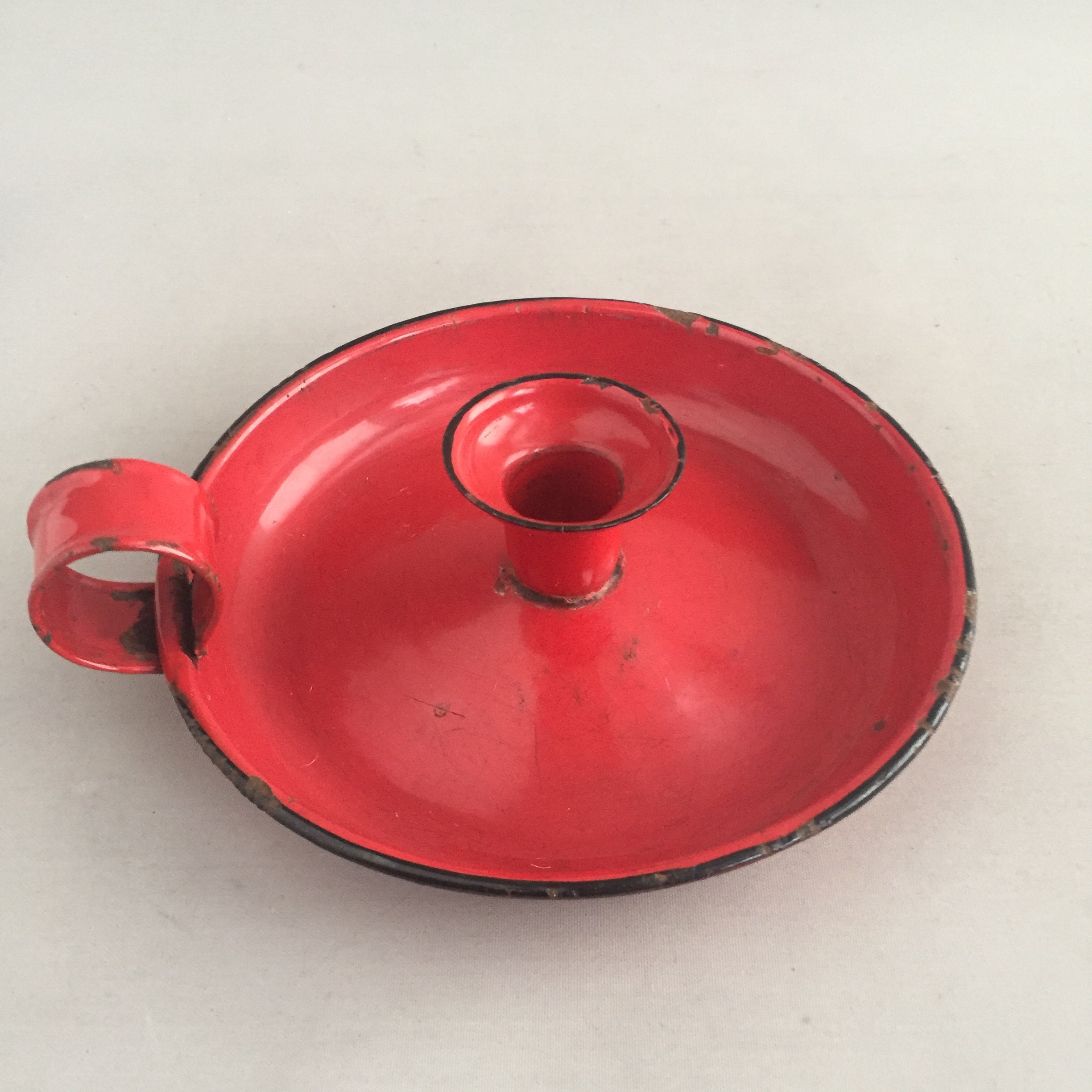 Vintage enamel candle holder