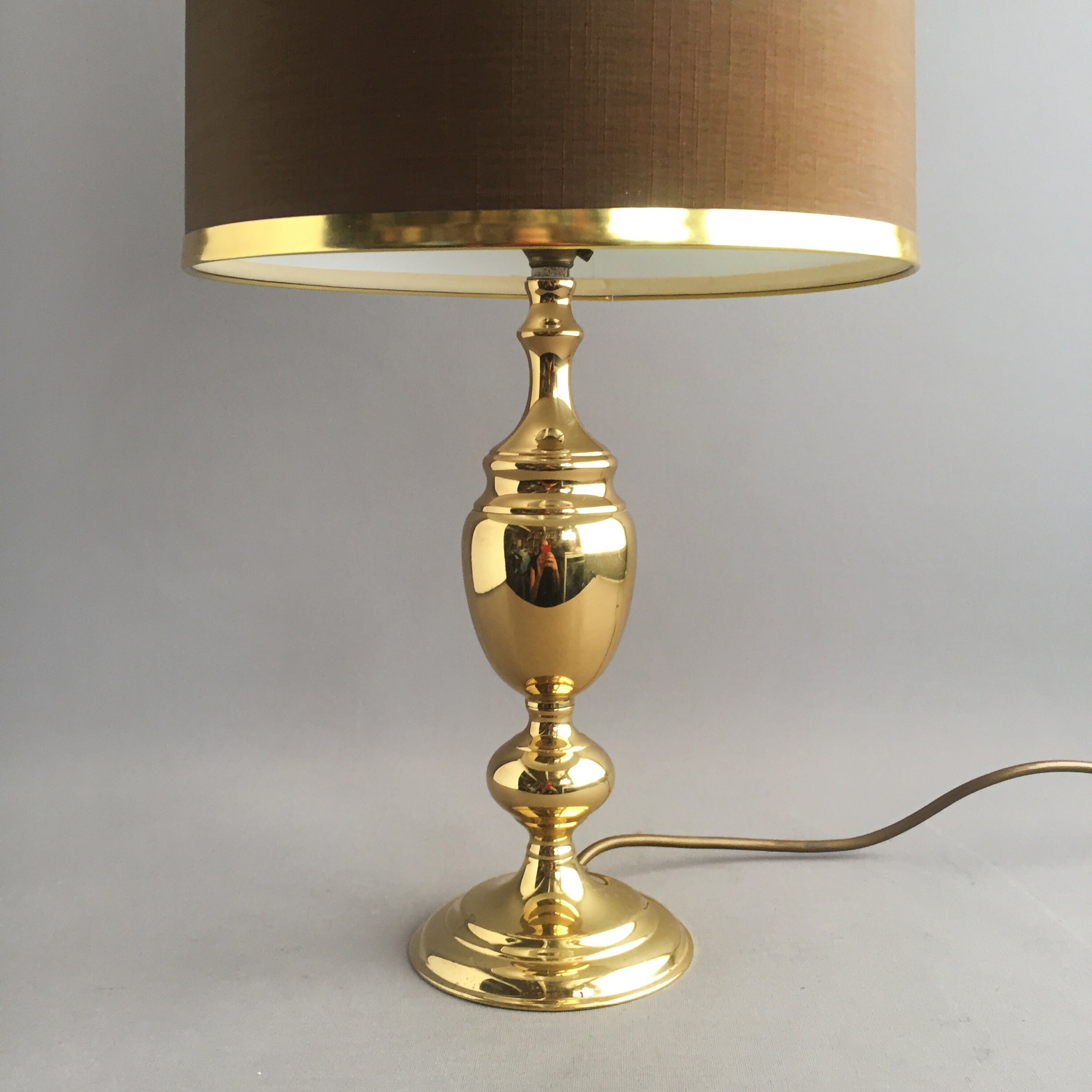 1970 brass lamp with original shade