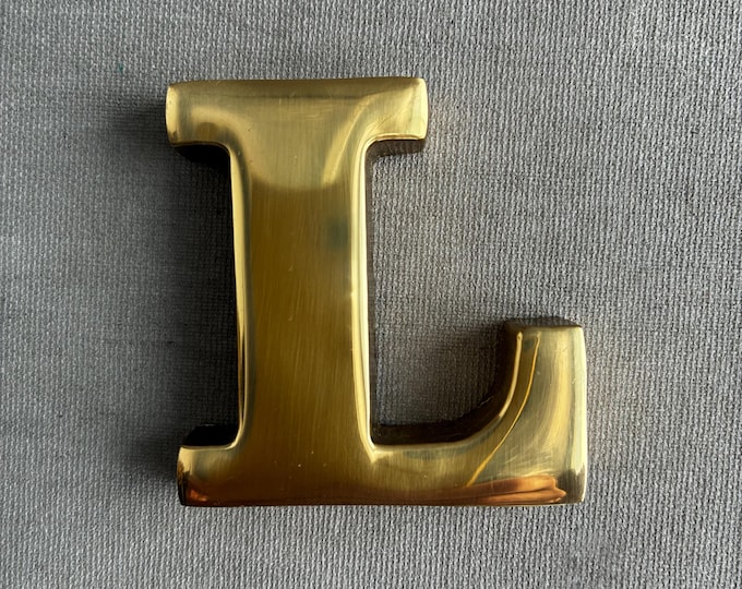 Solid brass alphabet letter L