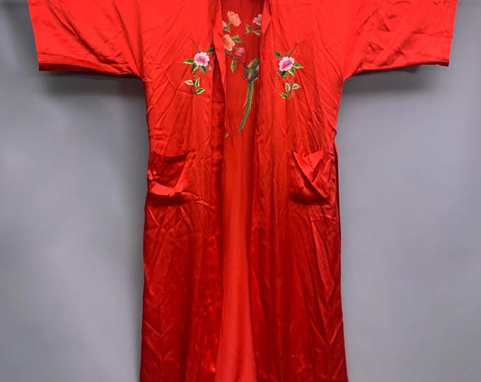 vintage silk embroidered robe dressing gown
