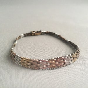 70er Jahre Sterling Silber Flachgliederarmband
