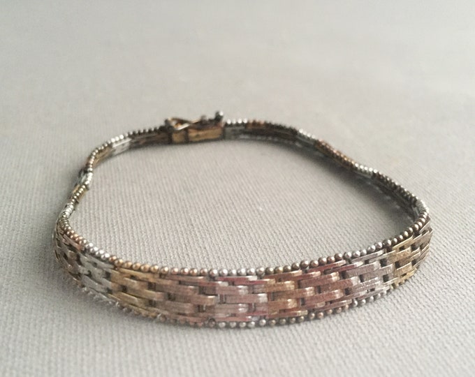 1970s sterling silver flat link bracelet