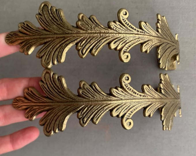 vintage brass Acanthus curtain Tie Backs