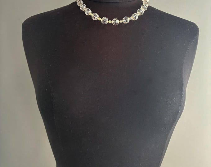 vintage Aurora Borealis crystal beaded necklace