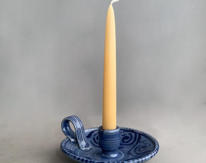 studio pottery candle stick holder Tom Agnew Pottery co tyrone