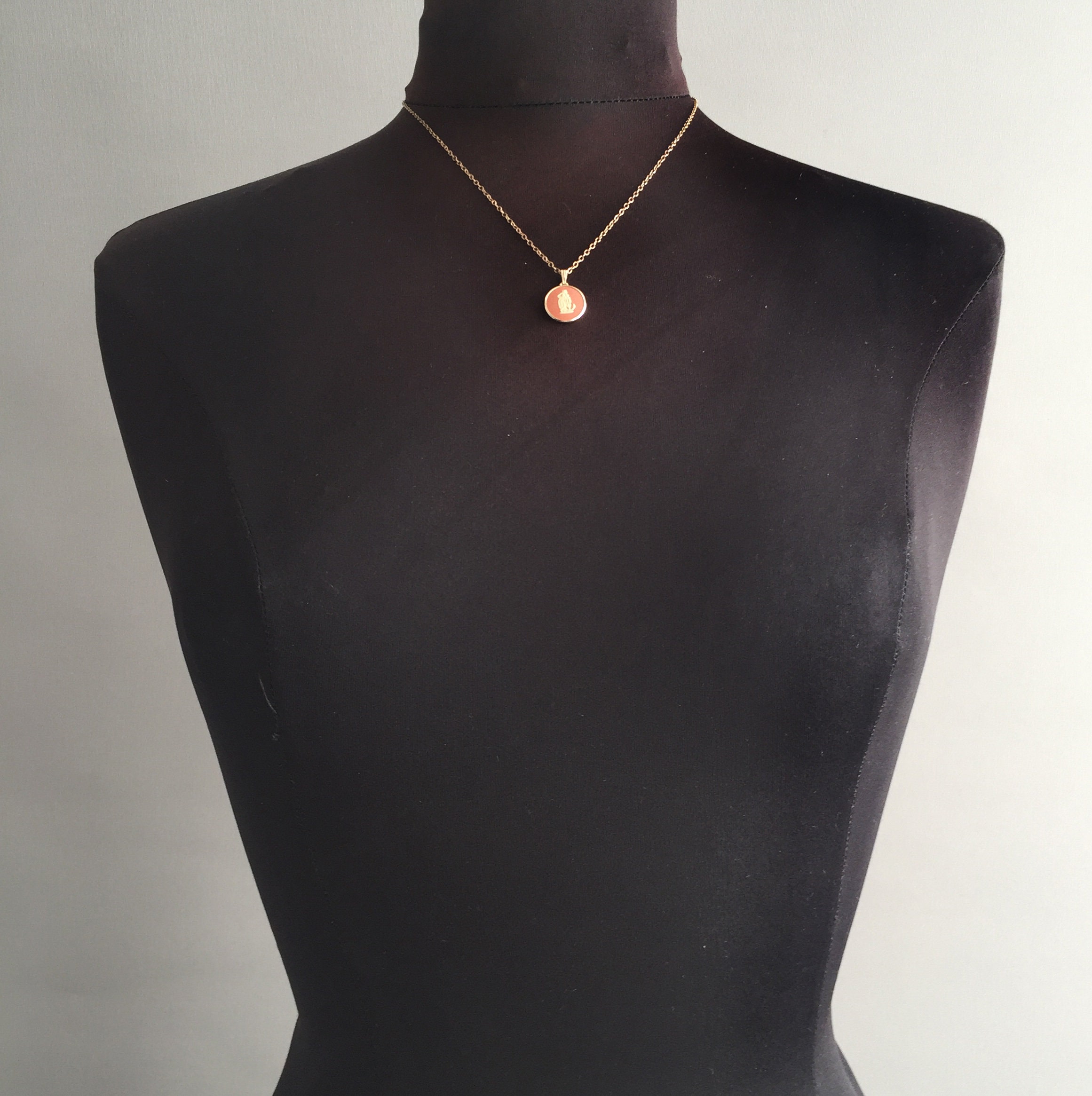 Wedgwood Jasperware Cameo Pendant Necklace, Gold Plated Sterling Silver