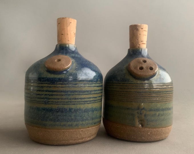 Studio pottery salt and pepper pots