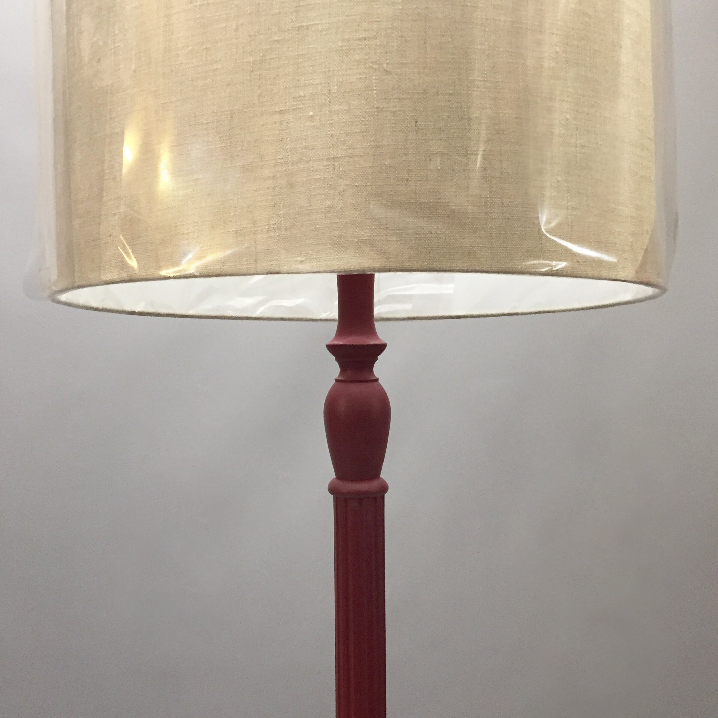 Wooden Floor Lamp With Linen Shade Etsy