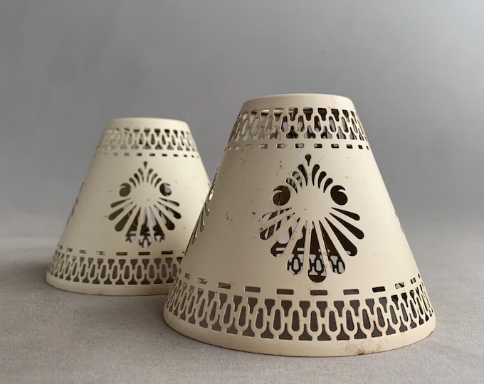 2 x small metal lampshades