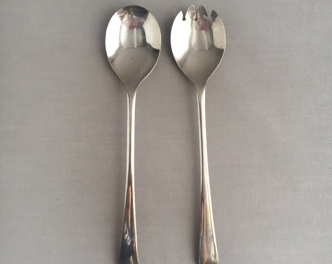 silver plated salad servers