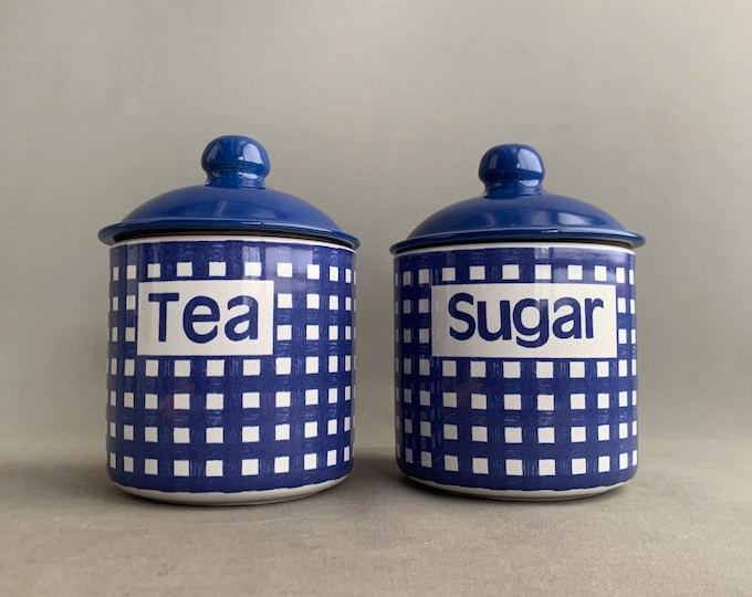 1980s ceramic tea and sugar jars