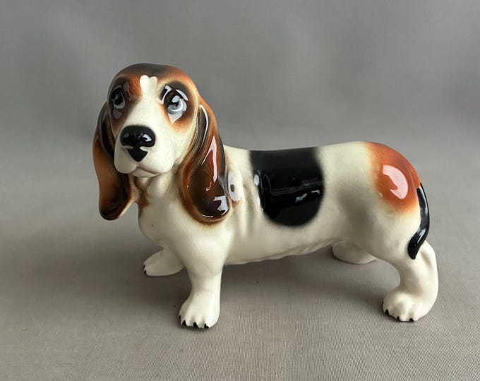 Mid-century ceramic Basset Hound figurine