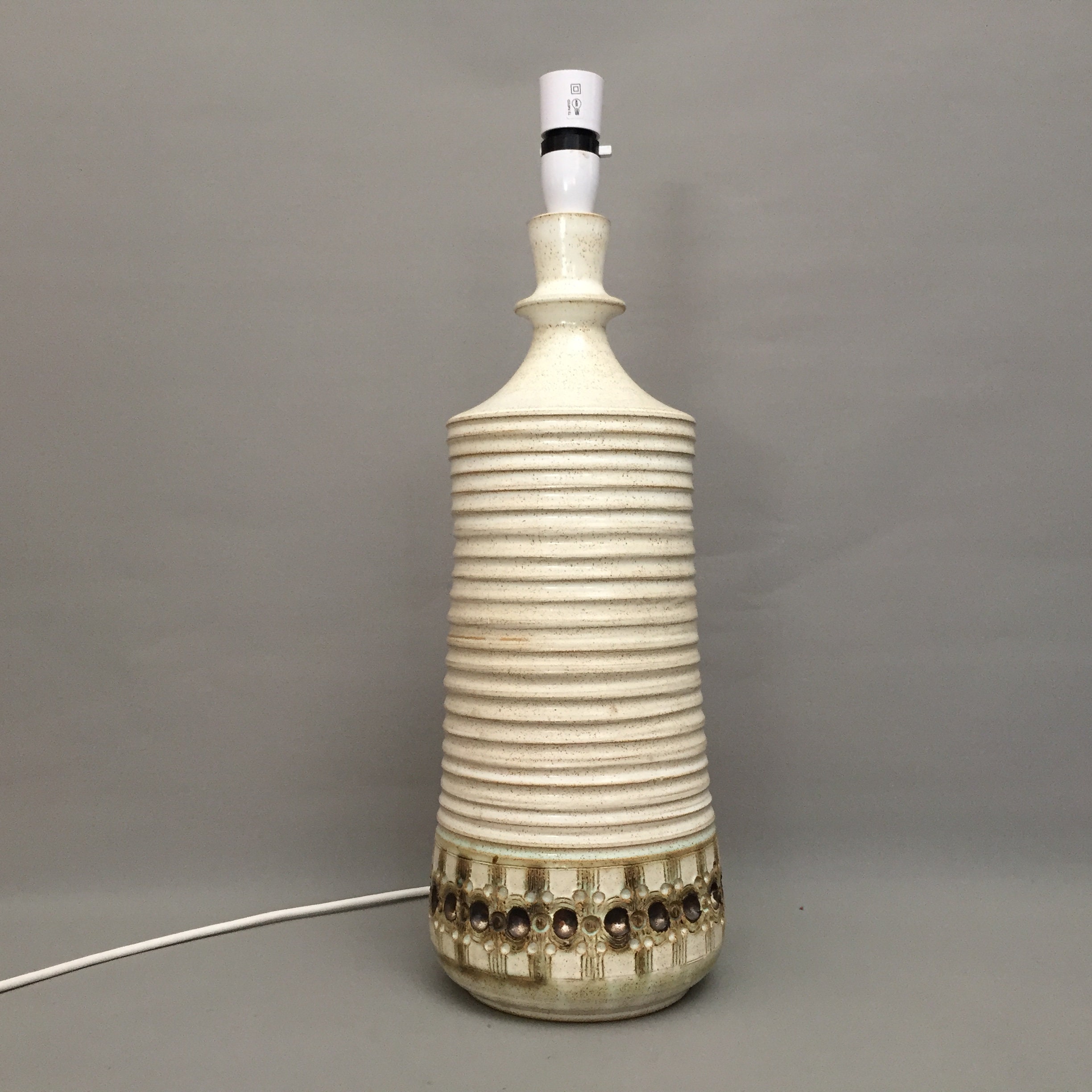 1970s Jersey pottery lamp base and shade