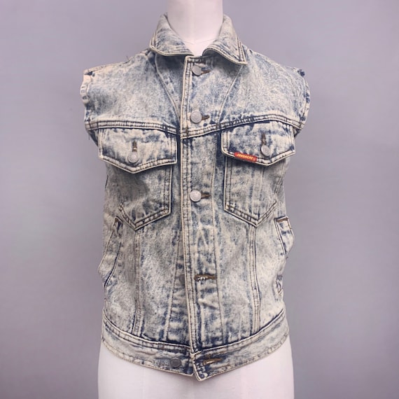 1980s Jordache Vintage Denim Biker Vest Jacket - Etsy