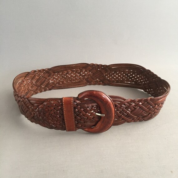 woven leather cinch belt