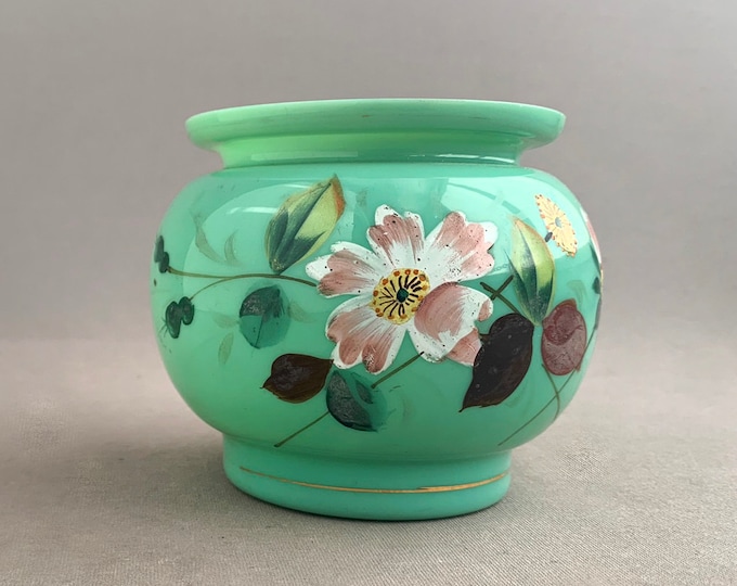 hand painted victorian glass vase