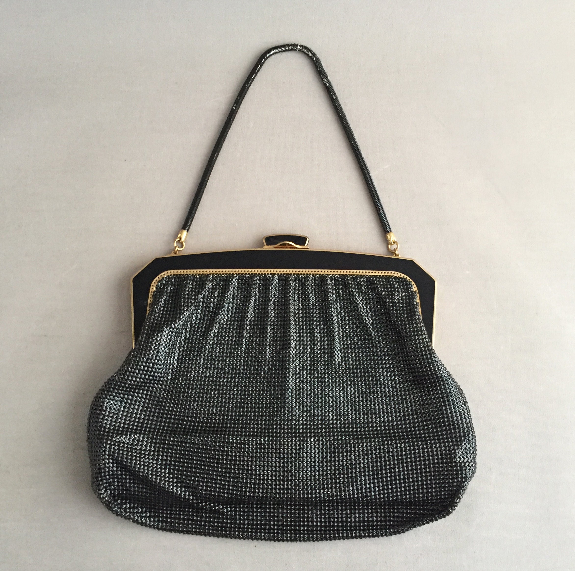 Vintage 1960s Jaclyn Faux Leather Box Purse w/ Tag Dark Brown Brass Rivets  Bag | eBay