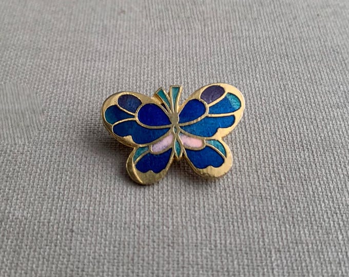 little vintage Cloisonne butterfly brooch