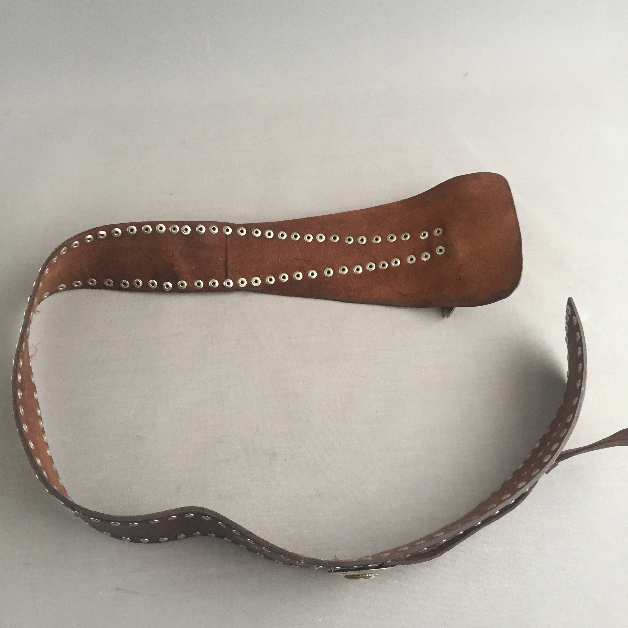 Hand made leather and cow horn belt