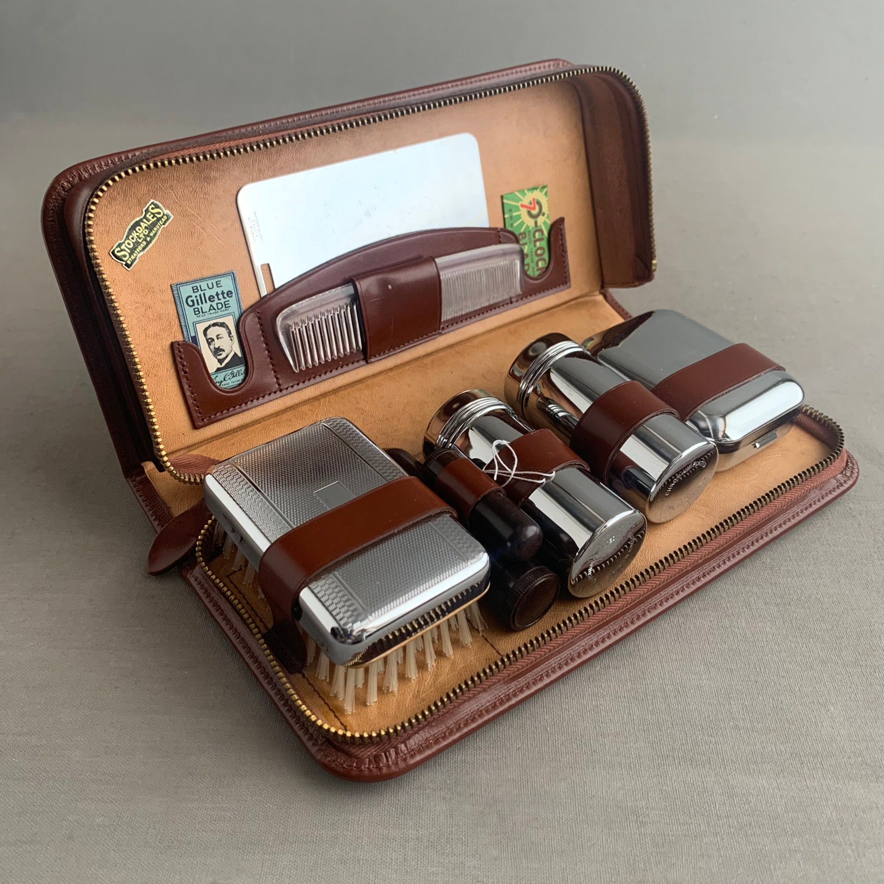 mens vintage vanity travel set