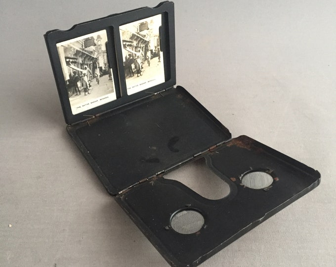 old stereograph Metal Folding Stereoviewer Stereoscope