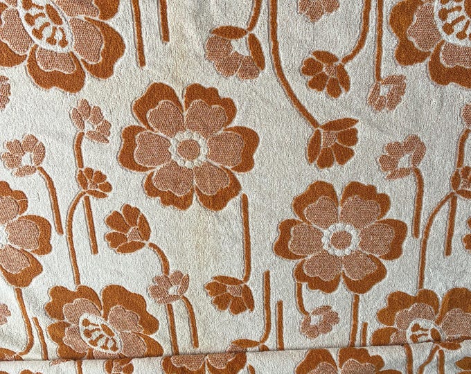 100% cotton flower power 1970s towelling fabric