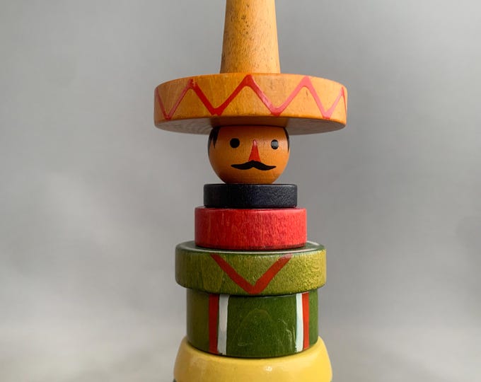 Vintage Brio stacking Mexican Man toy