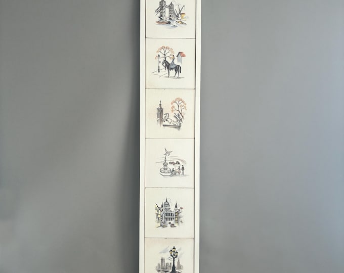 1930s handpainted london tiles wall hanging