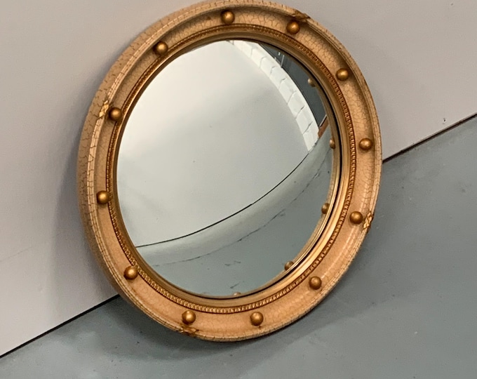 regency style gilt convex wall mirror