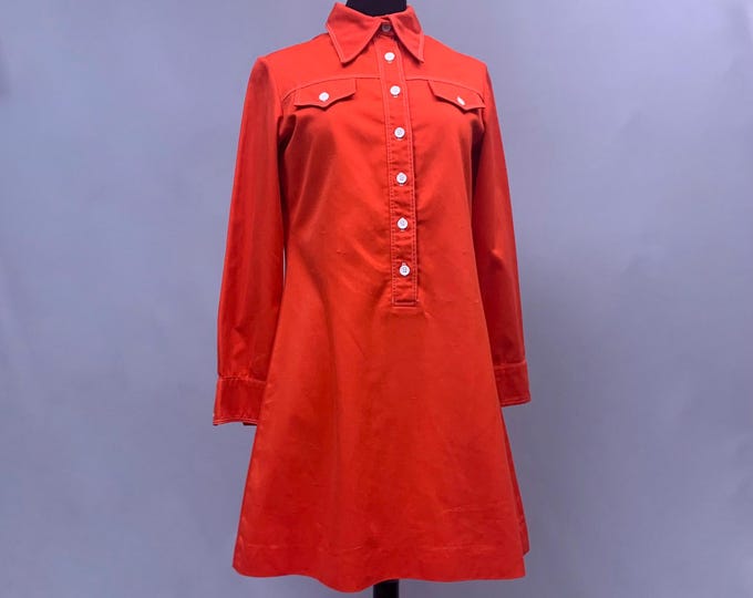 1970s Ellen Tracy cotton workwear dress uk size 10