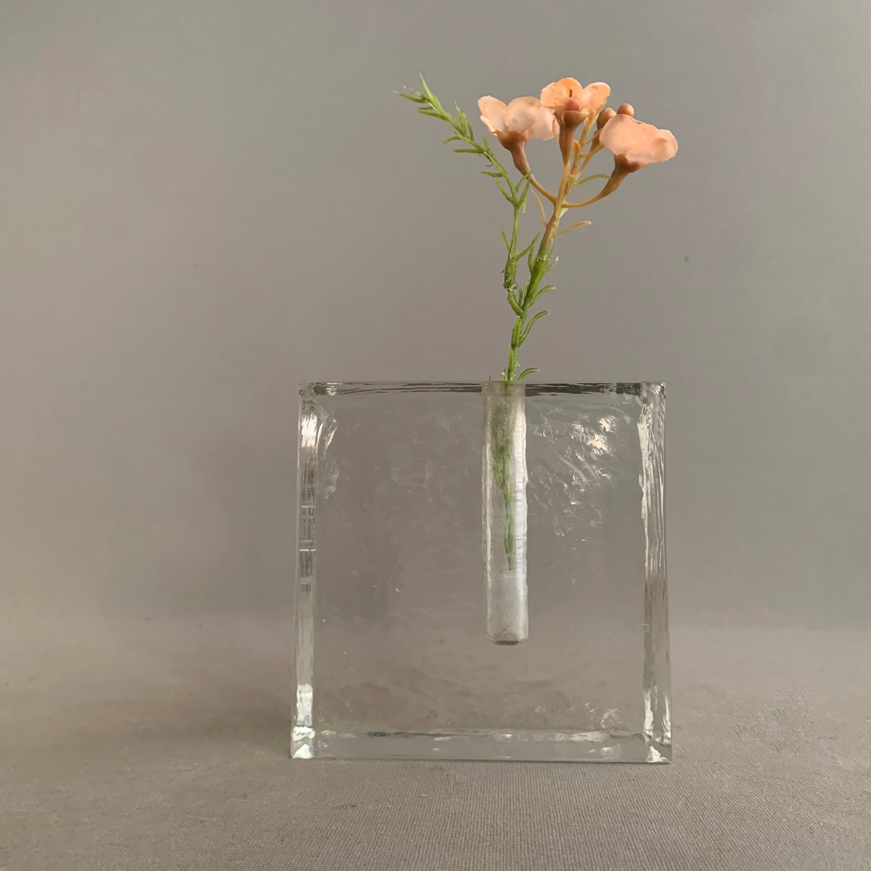 modernist glass stem vase Wiesenthalhütte 1970s