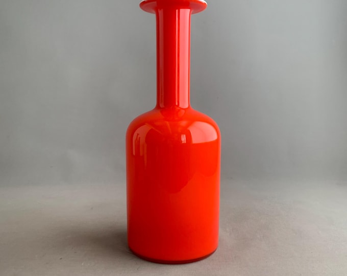 Orange Gul vase for Holmegaard designed by Otto Brauer
