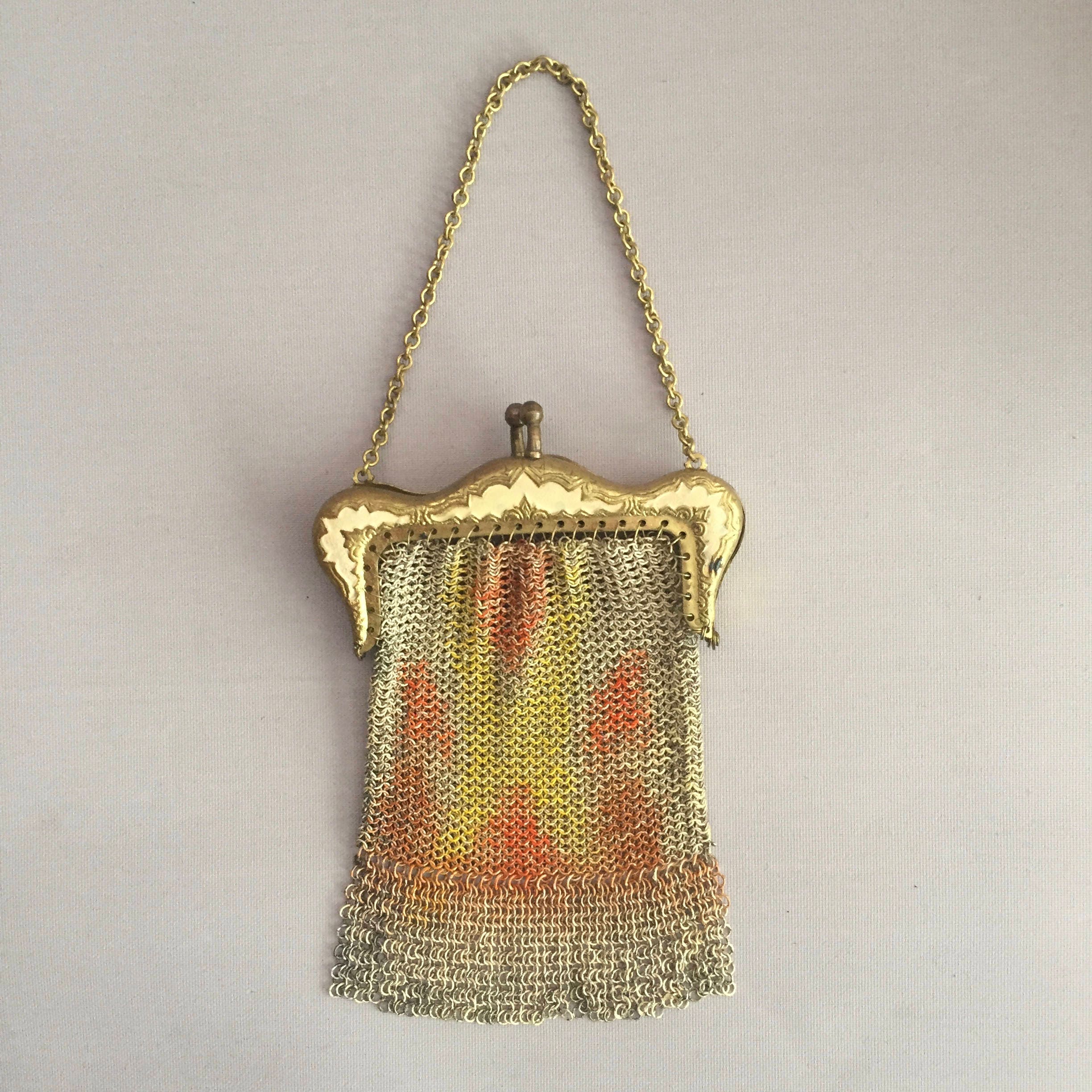 1920s Chain Mesh Mail Coin Purse Art Deco Vintage