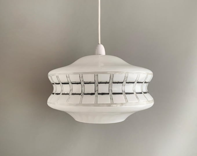 1950s glass pendant lamp shade