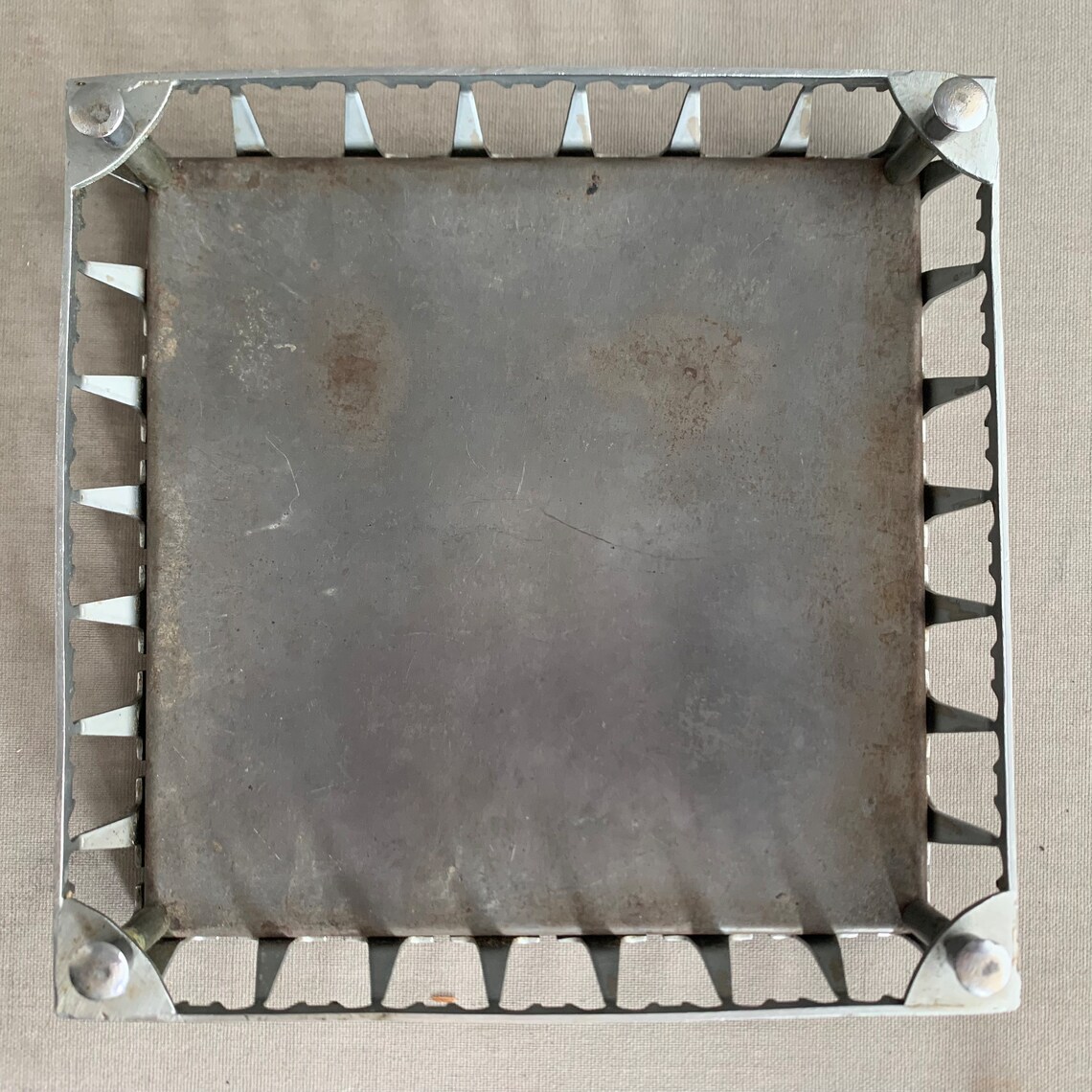 Tin Rivet Frame Vintage Tile Trivet on Decorative Stainless Steel Frame - Etsy