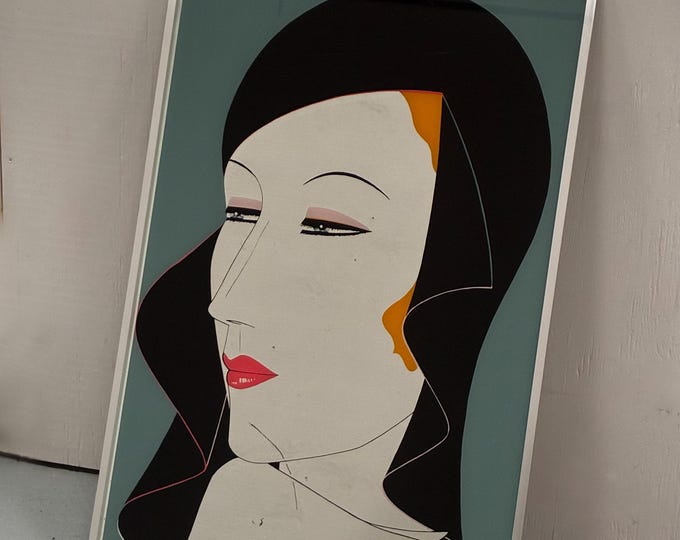 1970s Art deco style graphic mirror