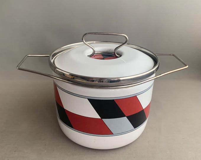 1970s modernist Siltal italian enamel pot