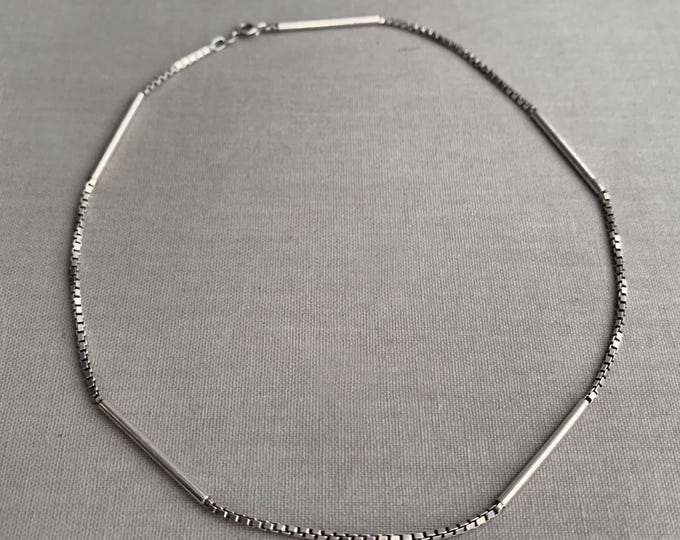 silver (925) chain and bar necklace