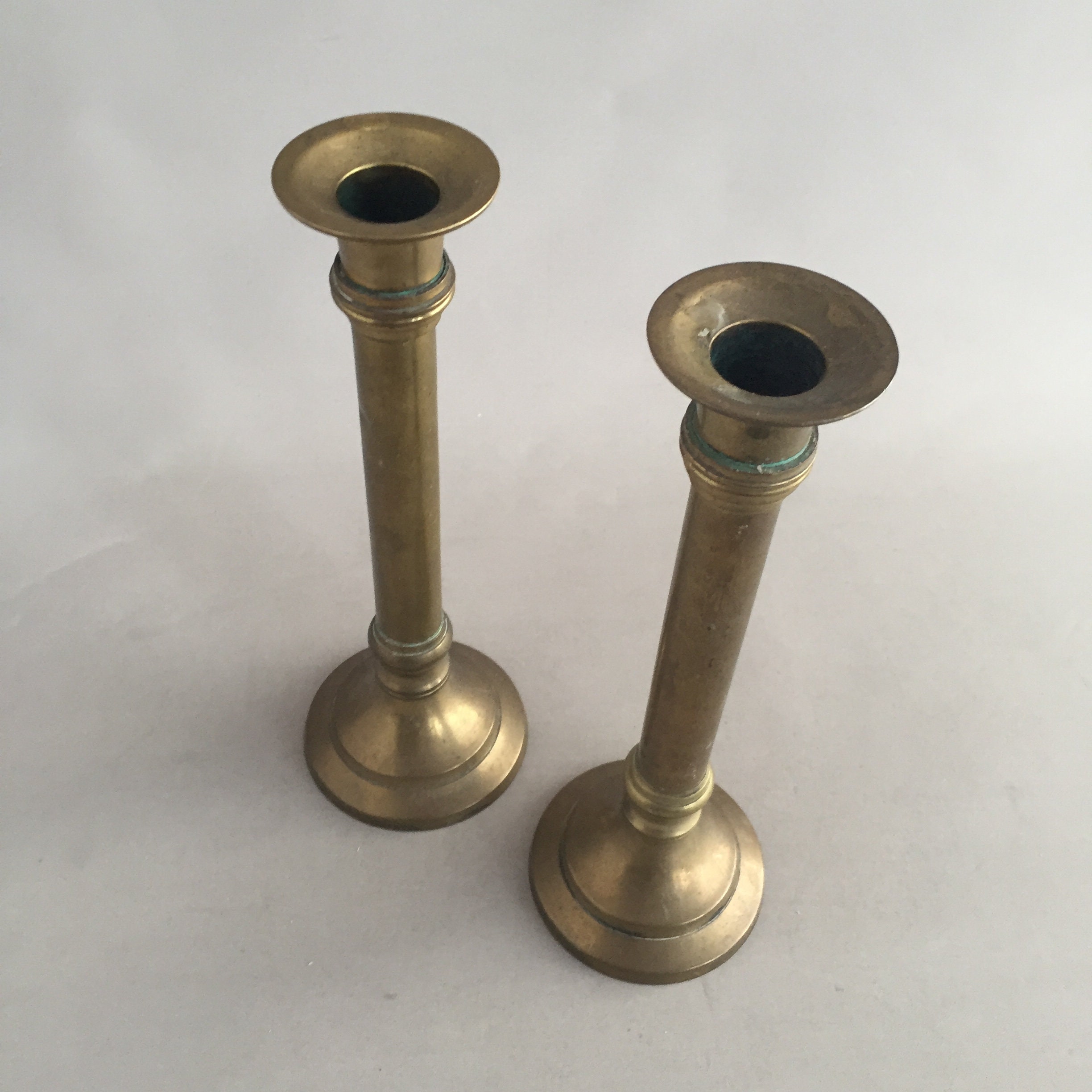 brass pillar candle stick holders