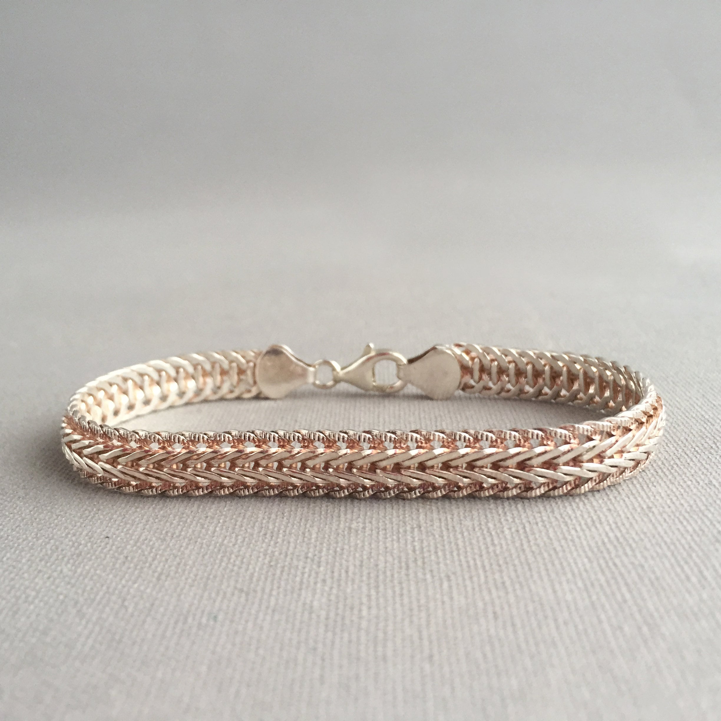 silver (925) chunky woven bracelet