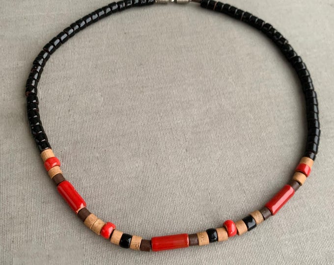 handmade ceramic choker bead necklace