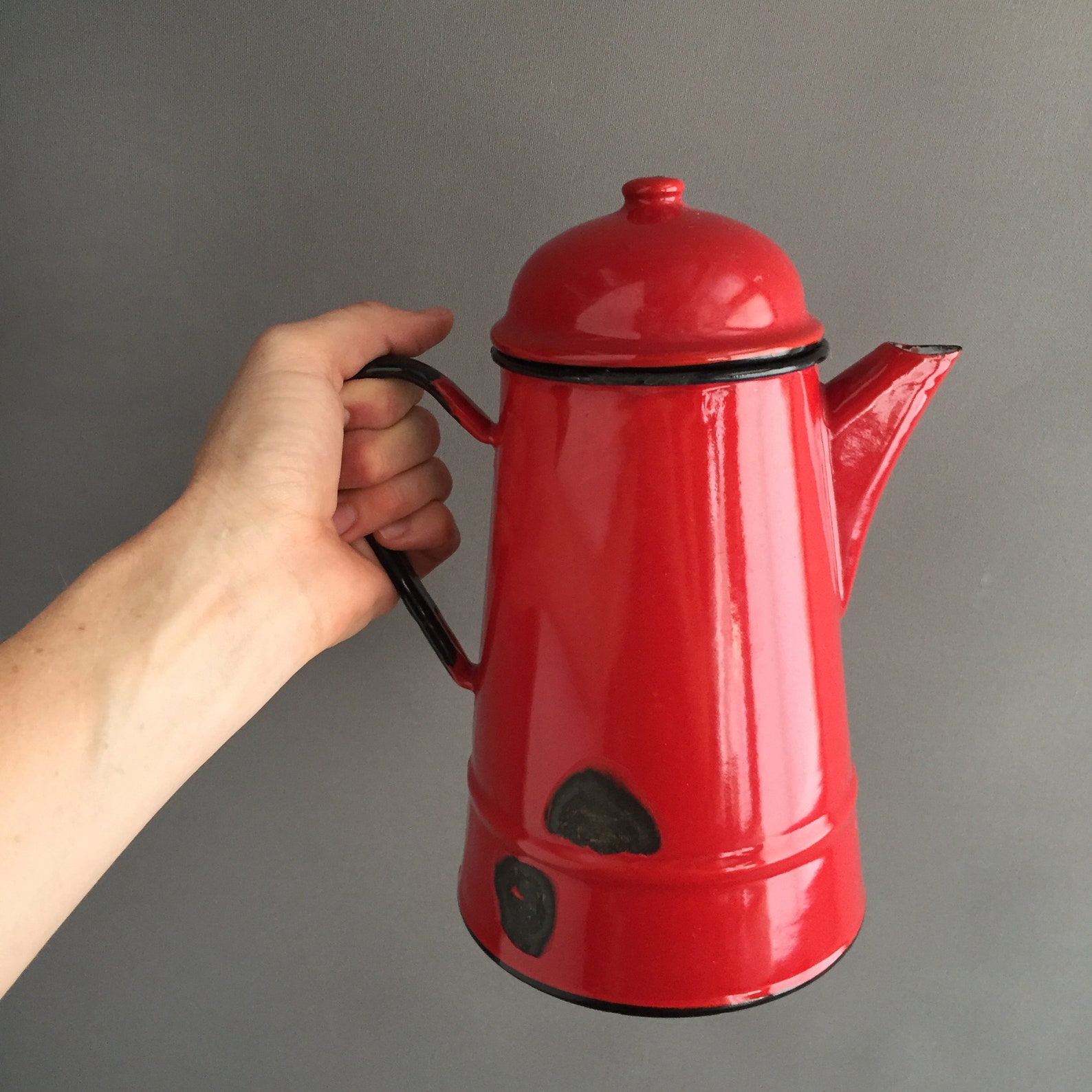 Vintage Enamel Coffee Pot | Etsy